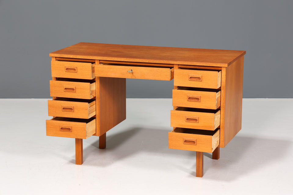 Wunderschöner Schreibtisch Made in Denmark Teak Holz Tisch Mid Century Bürotisch 60er Jahre