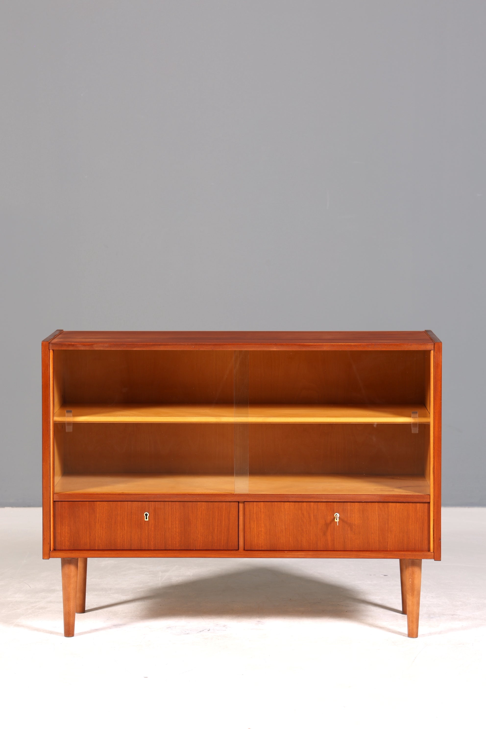 Wunderschöne Mid Century Vitrine Vintage Schrank Retro Regal Bücherregal TV Sideboard 60s
