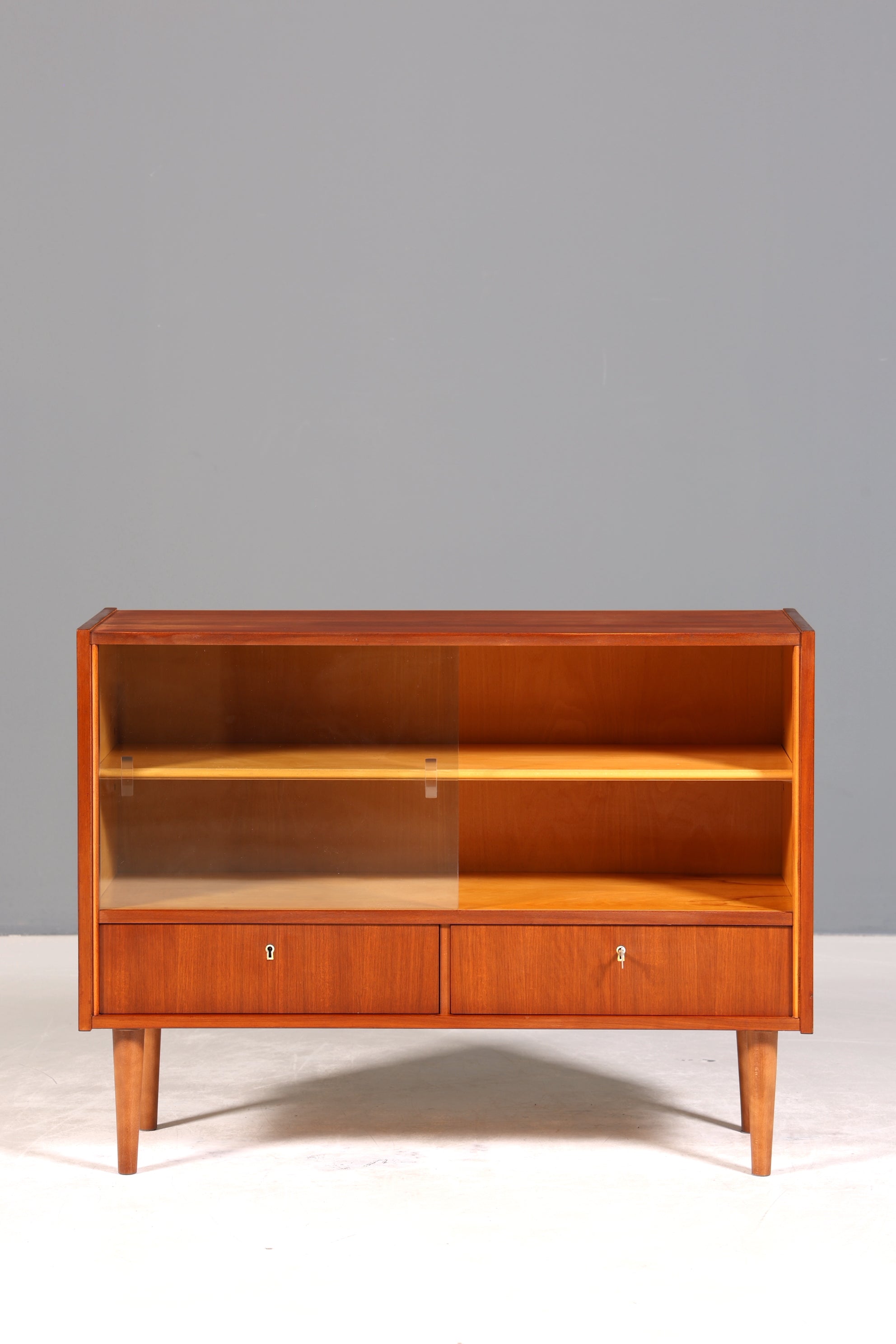 Wunderschöne Mid Century Vitrine Vintage Schrank Retro Regal Bücherregal TV Sideboard 60s