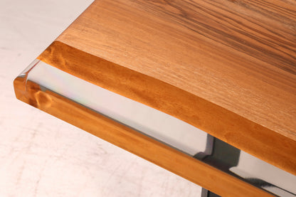 Wunderschöner Epoxidharz Tisch 220-90 cm Epoxy Nussbaum massiv Holz Esszimmer Tisch