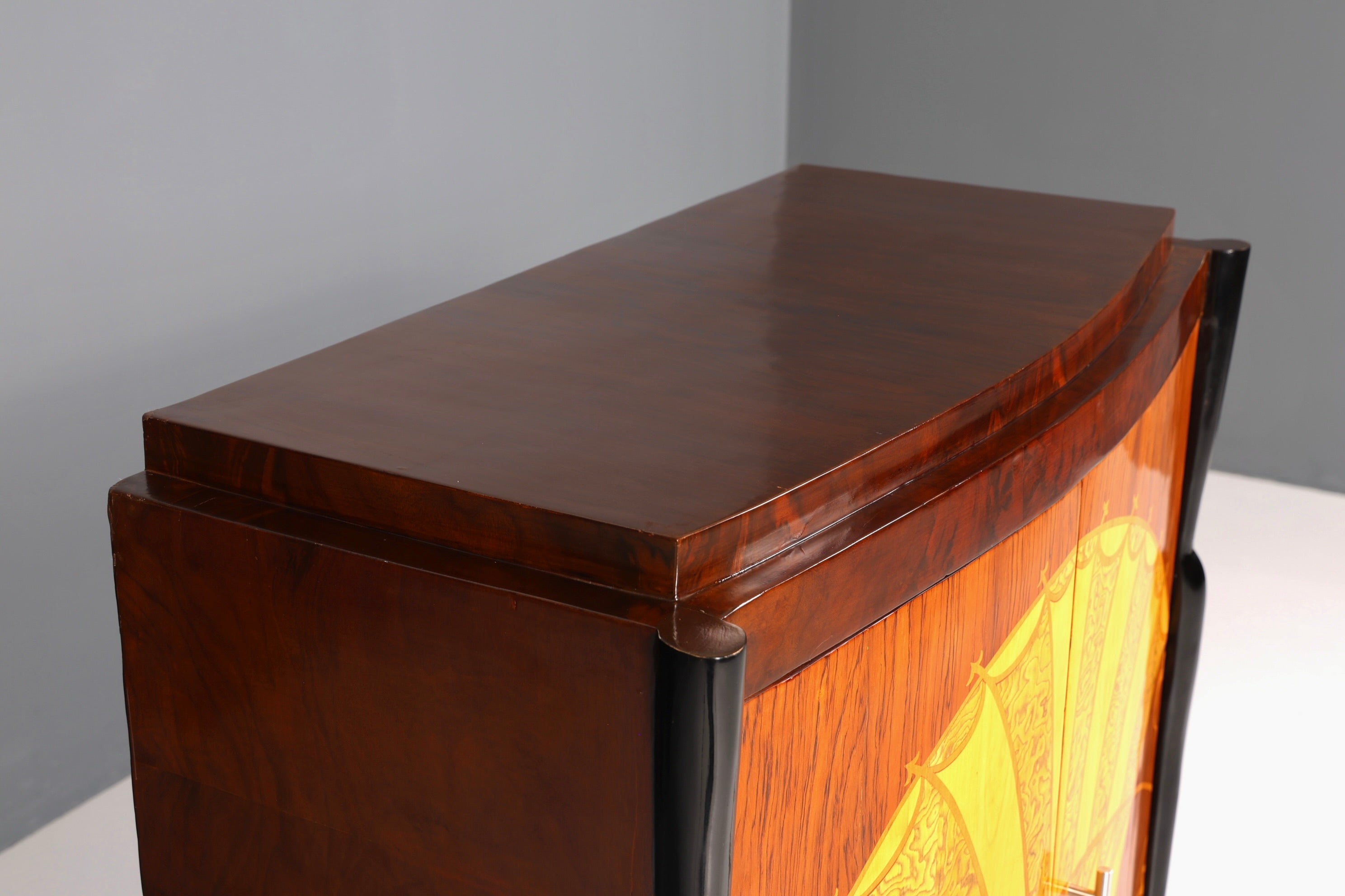 Art Deco Stil Highboard Schrank Kommode Vertiko Cabinet Sun