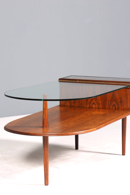 Wunderschöner Mid Century Couchtisch designed by Johannes Andersen Retro Ablagetisch Glastisch Made in Denmark Tisch