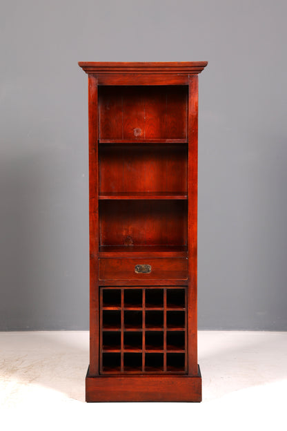 Wunderschönes Bücherregal mit Weinregal Standregal Kolonialstil Regal Weinschrank Bücherschrank Massivholz