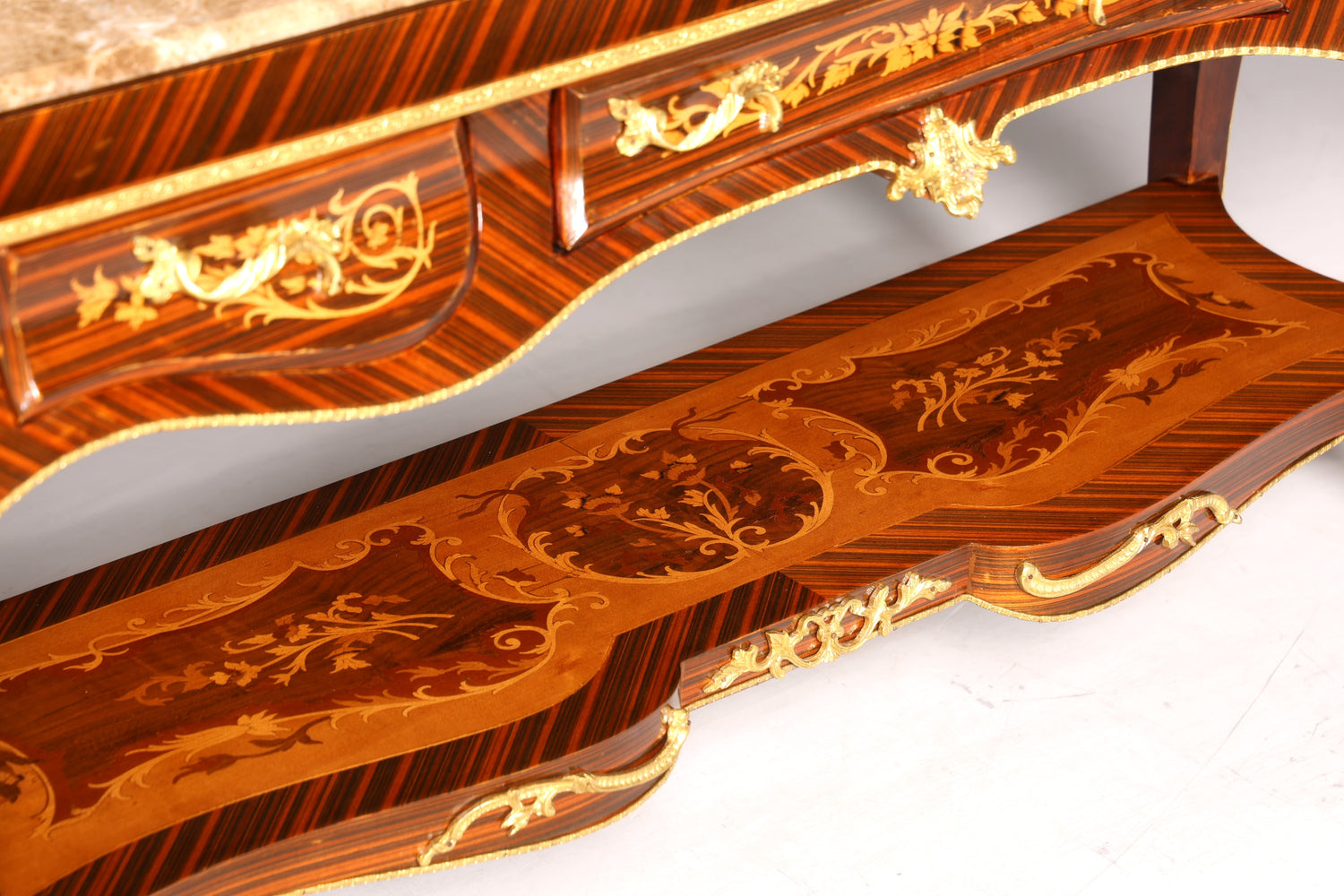 Traumhafte Barock Stil Konsolen Tisch Marmor Antik Stil Intarsien Konsole