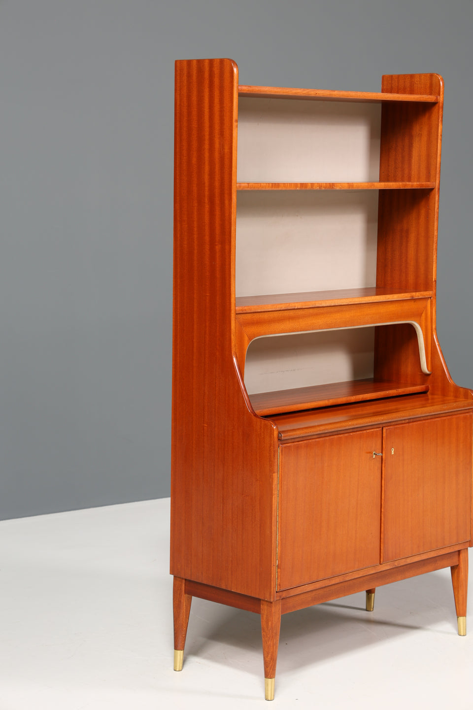 Traumhafter Mid Century Schrank Sekretär Bücherregal Retro Highboard Vintage Holz Regal 70er Jahre