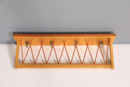 Schlichte Mid Century Garderobe Retro Hutablage Vintage Hakenleiste 60s Hakenleiste