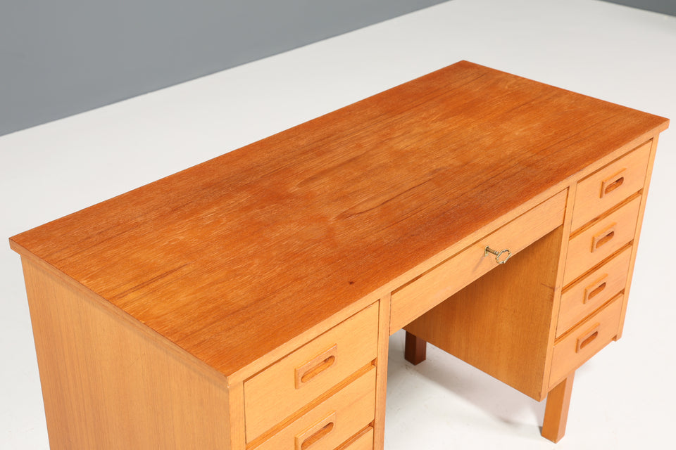 Wunderschöner Schreibtisch Made in Denmark Teak Holz Tisch Mid Century Bürotisch 60er Jahre