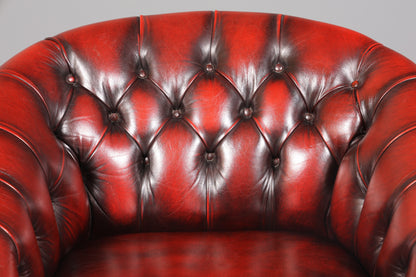 Stilvoller Original Chesterfield Sessel Englischer Armlehnsessel Oxblood Englisch Herrensessel 1 von 2