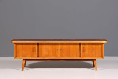 Schlichtes Mid Century Sideboard Vintage TV Kommode 60s Schrank Longboard Retro Lowboard