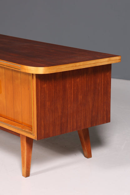Schlichtes Mid Century Sideboard Vintage TV Kommode 60s Schrank Longboard Retro Lowboard