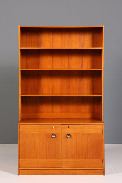 Stilvolles Mid Century Regal Danish Design Bücherregal Teak Holz Schrank Kommode 60er Jahre Bookshelf