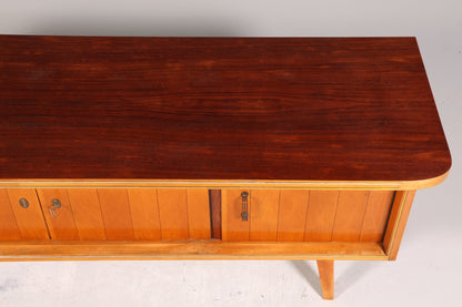 Schlichtes Mid Century Sideboard Vintage TV Kommode 60s Schrank Longboard Retro Lowboard