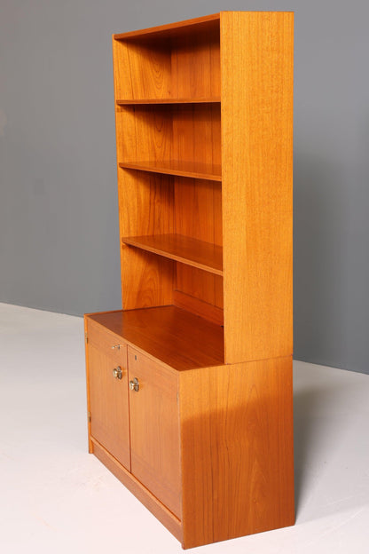 Stilvolles Mid Century Regal Danish Design Bücherregal Teak Holz Schrank Kommode 60er Jahre Bookshelf