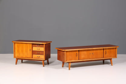 Schlichtes Mid Century Sideboard Vintage TV Kommode 60s Schrank Longboard Retro Lowboard