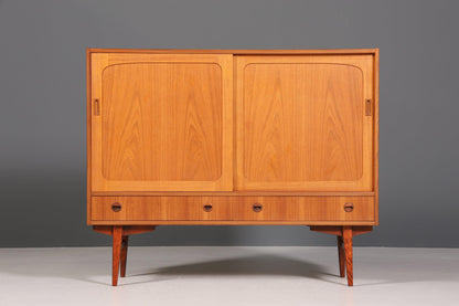 Stilvolles Mid Century Highboard &quot;Made in Denmark&quot; echt Holz Schrank Retro Sideboard Regal