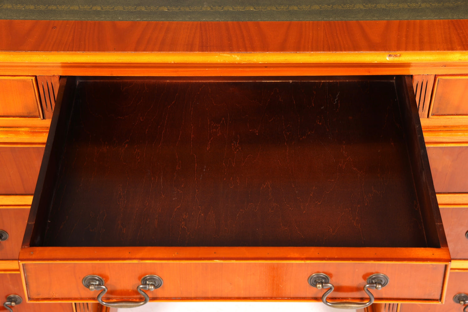 Wunderschöner Englischer Schreibtisch Englisch Eibe Desk Leder Auflage Antik Stil Bürotisch Office Desk