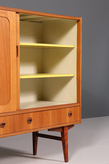 Stilvolles Mid Century Highboard &quot;Made in Denmark&quot; echt Holz Schrank Retro Sideboard Regal
