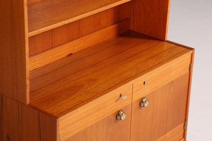 Stilvolles Mid Century Regal Danish Design Bücherregal Teak Holz Schrank Kommode 60er Jahre Bookshelf
