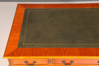 Wunderschöner Englischer Schreibtisch Englisch Eibe Desk Leder Auflage Antik Stil Bürotisch Office Desk