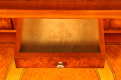 Beautiful antique roll-top secretary desk in Baroque style, cylinder desk, writing cabinet, circa 1930