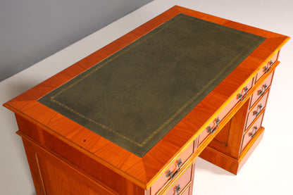 Wunderschöner Englischer Schreibtisch Englisch Eibe Desk Leder Auflage Antik Stil Bürotisch Office Desk