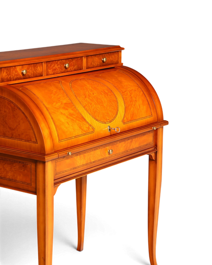 Hauptstadt Möblerei Rollsekretär im Barock Stil aus Holz mit Zylinder-Rollverschluss und dekorativer Maserung