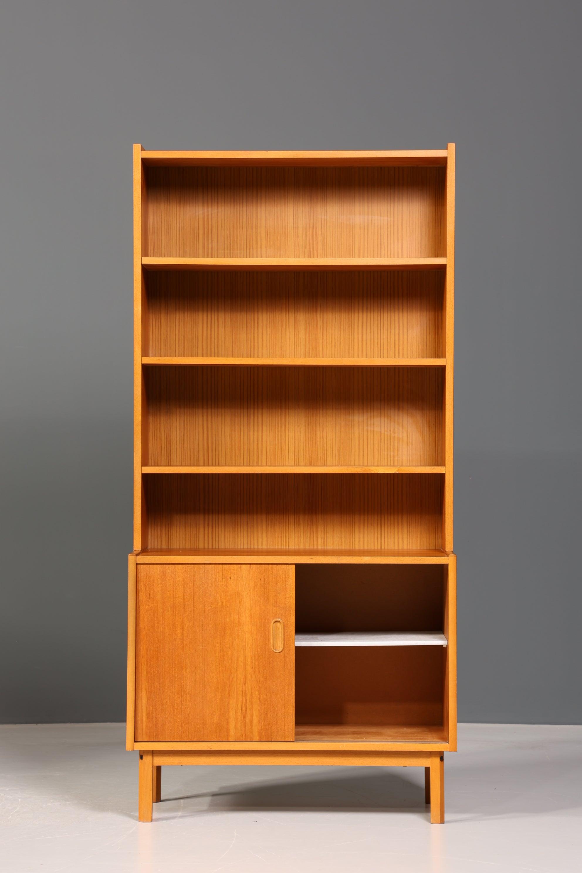 Schlichtes Mid Century Bücherregal Danish Design Schrank Retro Kommode &quot;Made in Denmark&quot; Schiebetür Regal Vintage 2 von 2