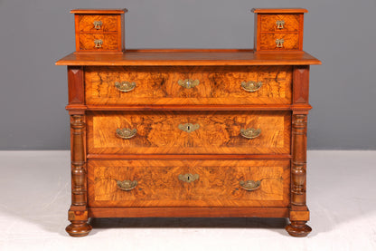 Wunderschöne Gründerzeit Kommode Louis Philippe Nussbaum Schubladenkommode Sideboard Antik um 1880