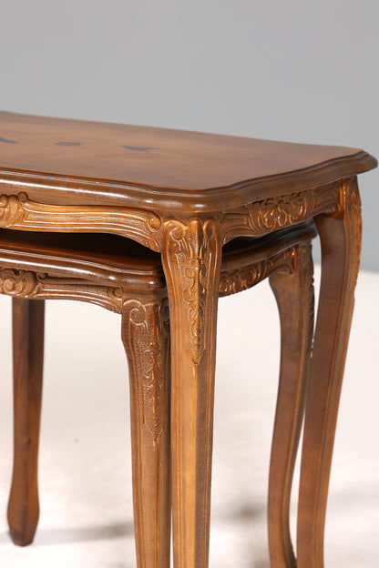 Wunderschönes Chippendale 2er Satz Beistelltisch Set Barock Stil Ablagetisch Set Tisch Set