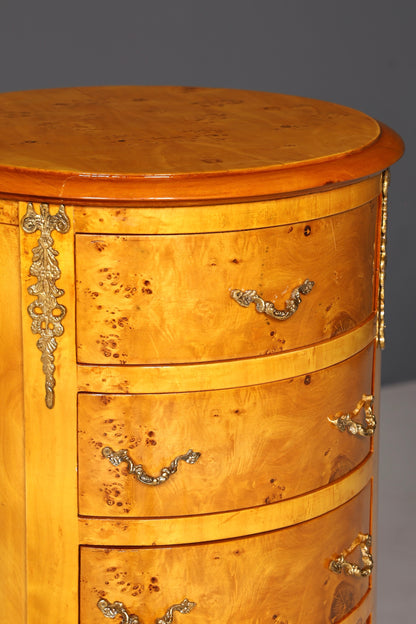 Stunning Baroque-style antique dresser, Louis XV style, Vertiko, birch, highboard, chest of drawers