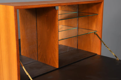 Schlichter Mid Century Schrank Sekretär Bücherregal Retro Highboard Vintage Regal 60s
