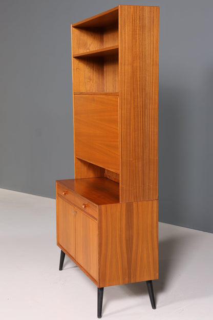 Schlichter Mid Century Schrank Vintage Highboard Sekretär echt Holz Regal 60er Jahre