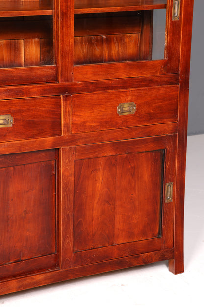 Wunderschöner Maritimer Vitrinenschrank Englisch Echt Holz Bibliothek Englische Anrichte Antik