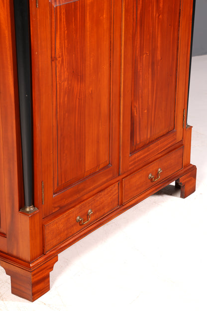 Wunderschöner Biedermeier Kleiderschrank Mahagoni Antik Säulenschrank Dielenschrank Wäscheschrank Massivholz
