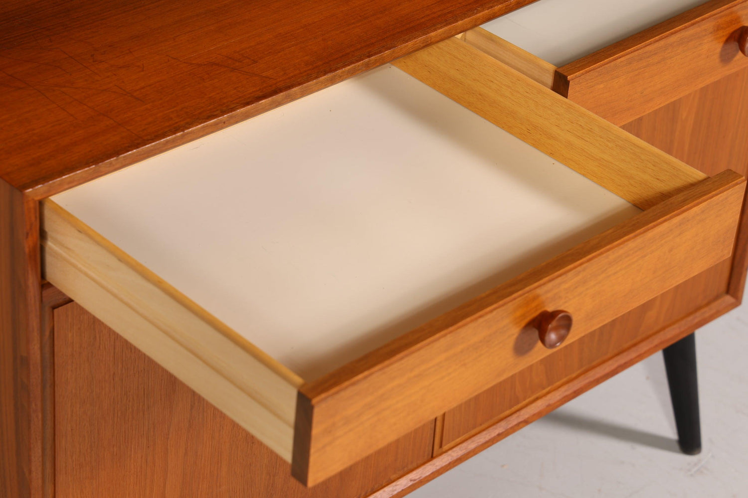 Schlichter Mid Century Schrank Vintage Highboard Sekretär echt Holz Regal 60er Jahre
