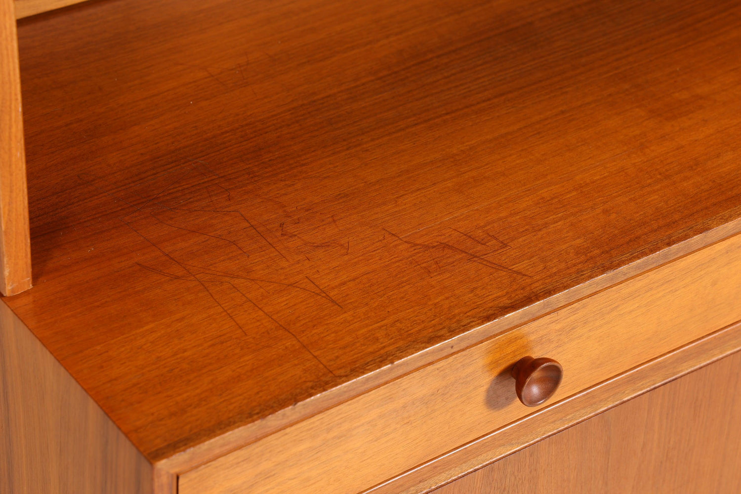 Schlichter Mid Century Schrank Vintage Highboard Sekretär echt Holz Regal 60er Jahre