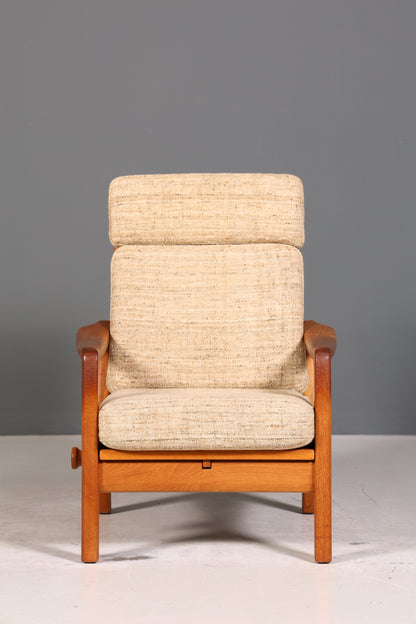 Wunderschöner Original Juul Kristensen Sessel Mid Century Liegefunktion Armlehnsessel Made in Denmark Teak Holz Lounge Sessel 60s 2 von 2