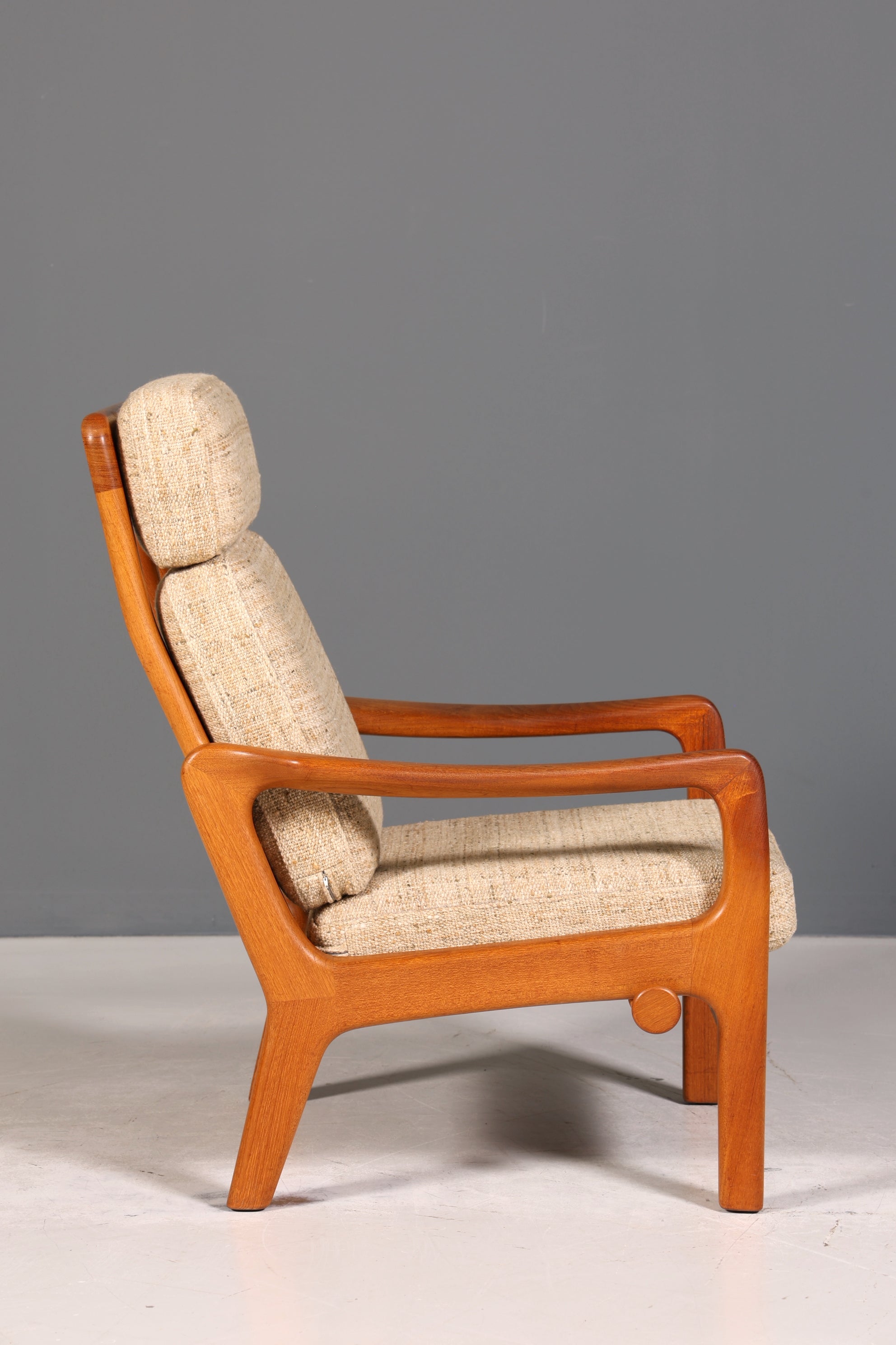 Wunderschöner Original Juul Kristensen Sessel Mid Century Liegefunktion Armlehnsessel Made in Denmark Teak Holz Lounge Sessel 60s 2 von 2