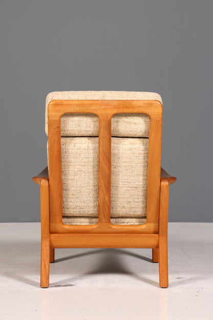 Wunderschöner Original Juul Kristensen Sessel Mid Century Liegefunktion Armlehnsessel Made in Denmark Teak Holz Lounge Sessel 60s 2 von 2