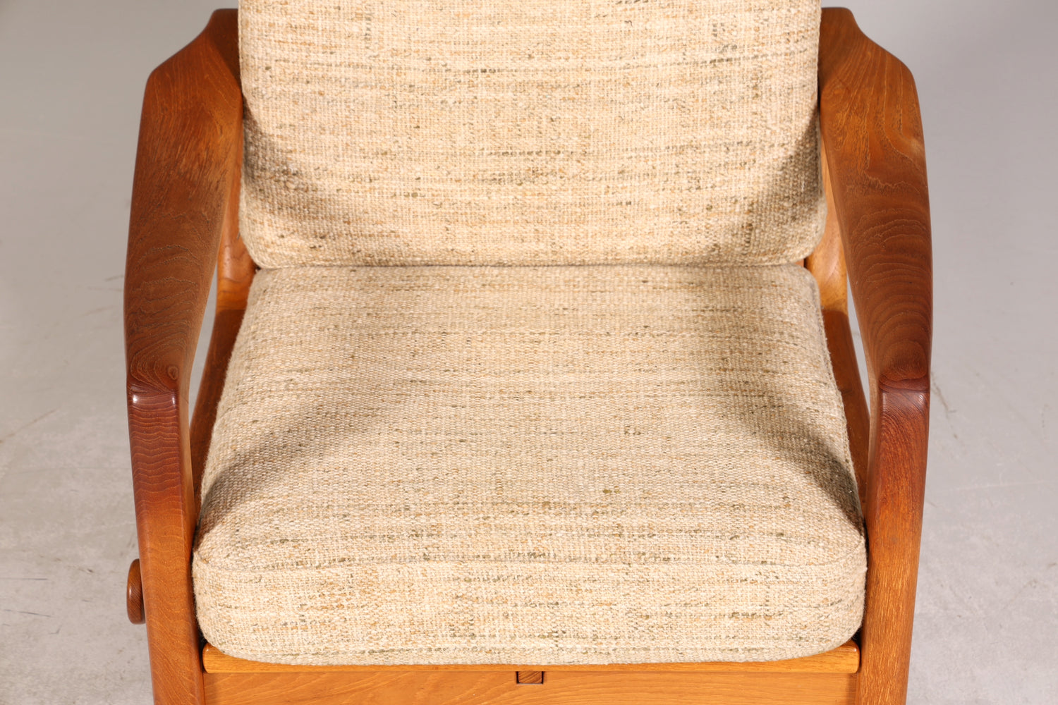 Wunderschöner Original Juul Kristensen Sessel Mid Century Liegefunktion Armlehnsessel Made in Denmark Teak Holz Lounge Sessel 60s 2 von 2