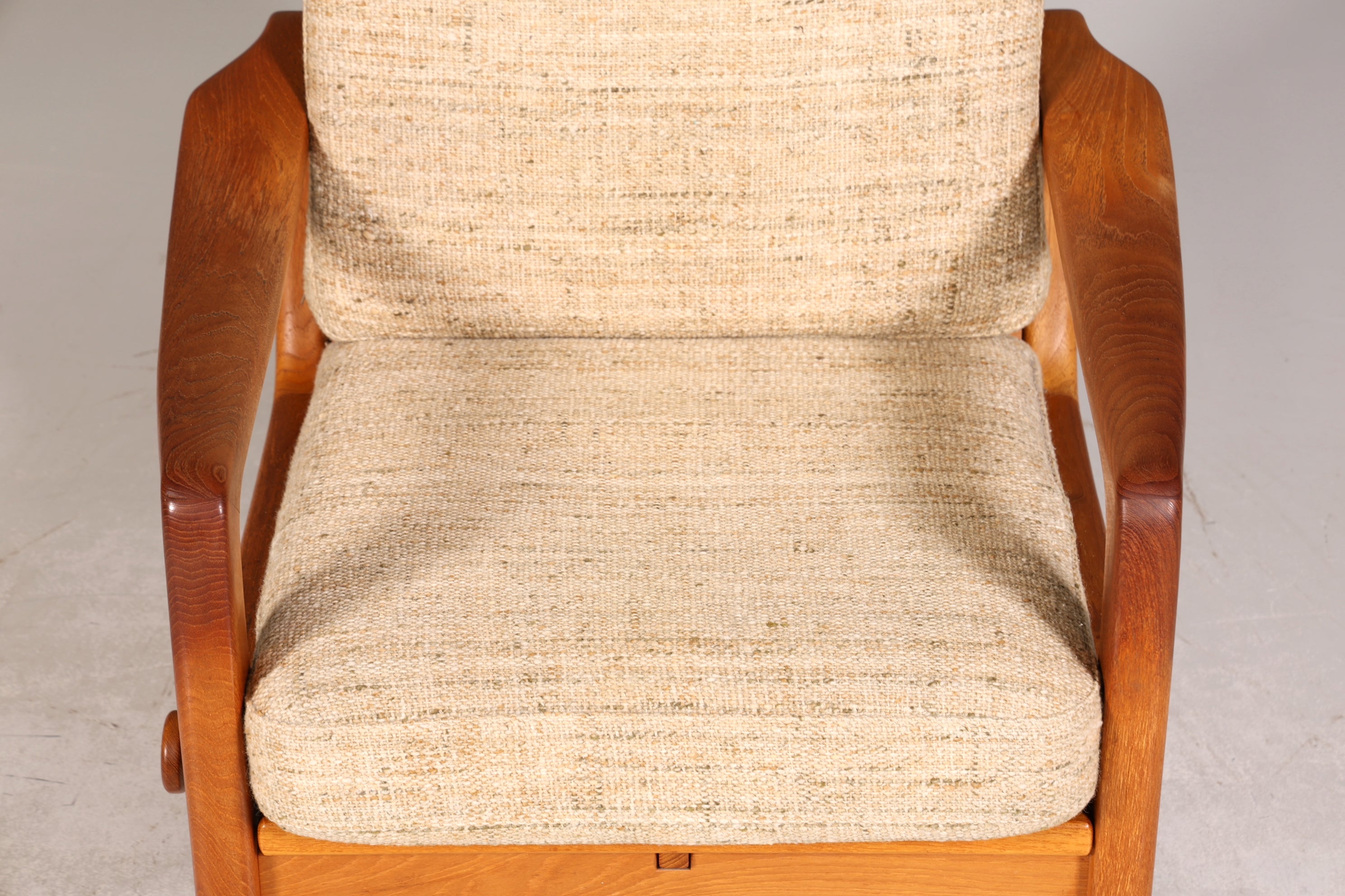Wunderschöner Original Juul Kristensen Sessel Mid Century Liegefunktion Armlehnsessel Made in Denmark Teak Holz Lounge Sessel 60s 2 von 2