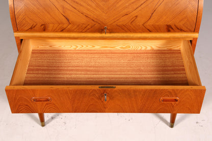 Wunderschöner Mid Century Rollladen Sekretär Danish Design echt Holz Schreibkommode 60er Jahre