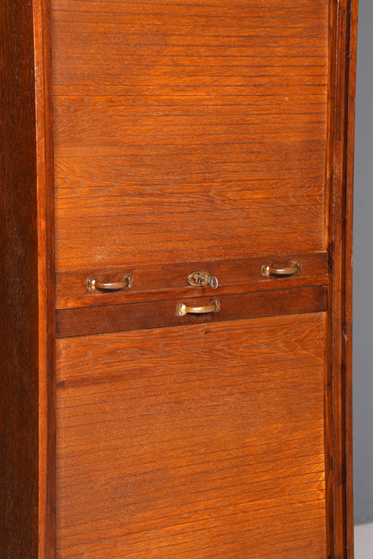 Schlichter Mid Century Rollladenschrank Bauhaus Vertiko Apothekerschrank Art Deco Büro Aktenschrank