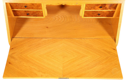 Schlichter Mid Century Sekretär Vintage Schreibmöbel echt Holz Kommode Retro Office Secretary