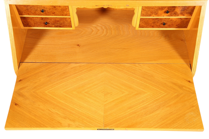 Schlichter Mid Century Sekretär Vintage Schreibmöbel echt Holz Kommode Retro Office Secretary