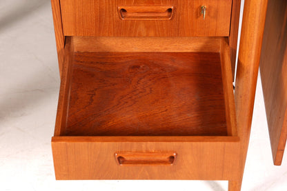 Wunderschöner Mid Century Schreibtisch Danish Design Teak Holz Bürotisch ausklappbarer Office Table Tisch