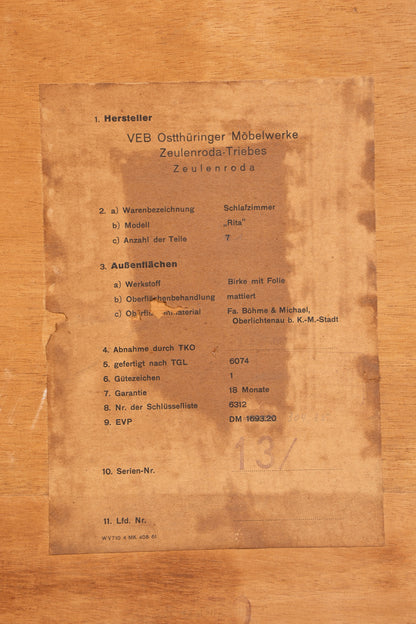 Traumhafter Mid Century Kleiderschrank Vintage Schrank Retro Wäscheschrank VEB