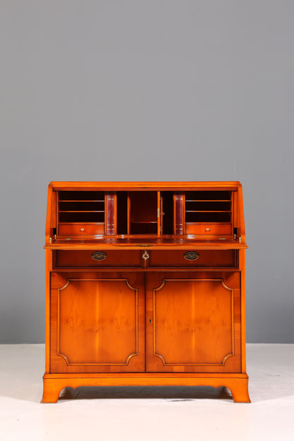Stilvoller Englischer Sekretär Original Heldense Büro Schreibtisch Eibe Antik 60S Schreibkommode UK Schrank