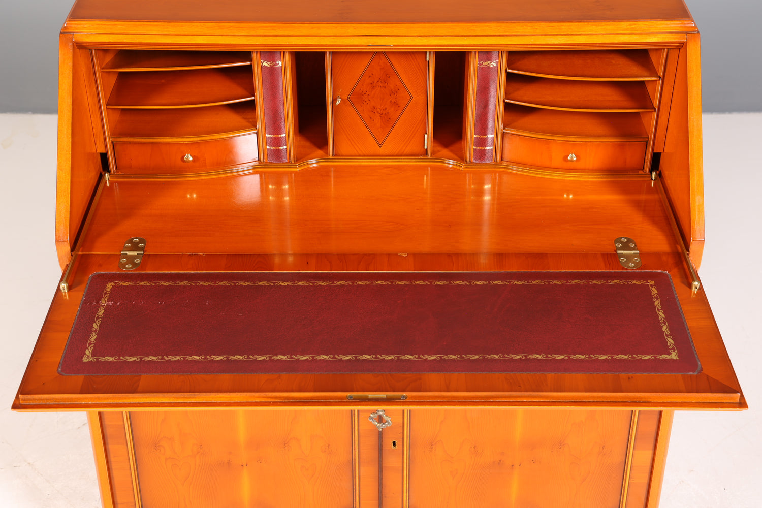 Stilvoller Englischer Sekretär Original Heldense Büro Schreibtisch Eibe Antik 60S Schreibkommode UK Schrank
