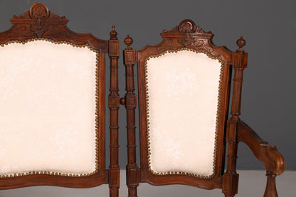 Elegant Neo-Renaissance bench, antique Gründerzeit sofa, upholstered bench, salon bench, bench